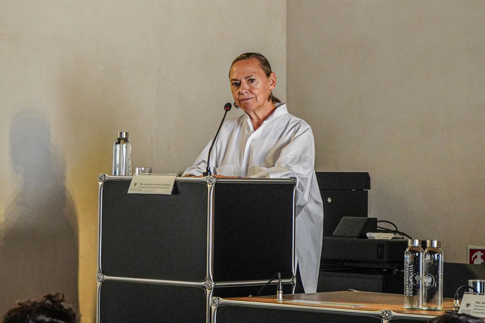Laura García Lorca durante la presentación de la residencia artística Los Tientos.
