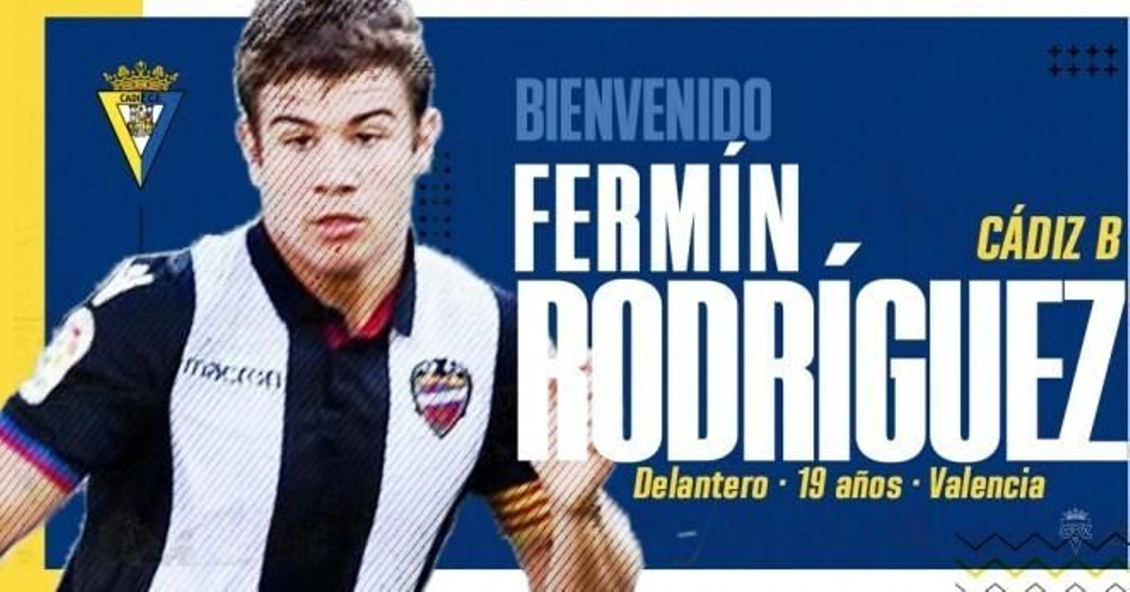 Cartel de bienvenida a Fermín Rodríguez.