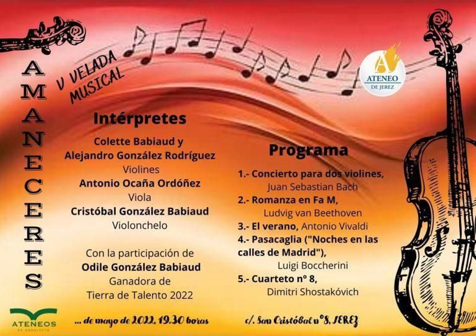 Concierto Amaneceres en el Ateneo de Jerez