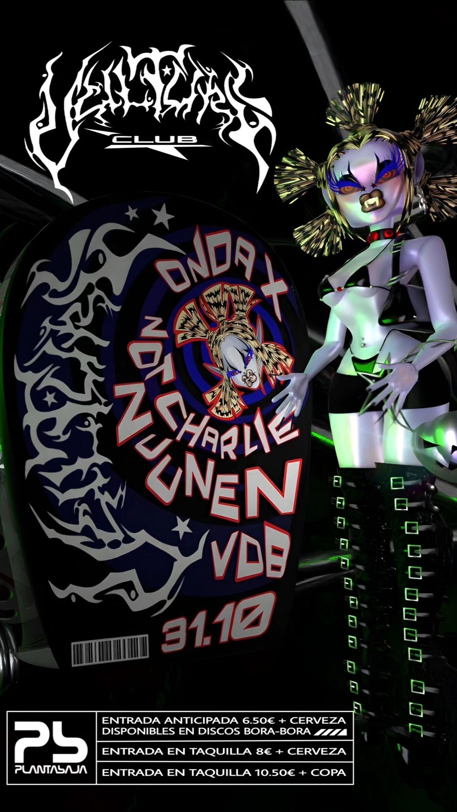 Cartel de la próxima fiesta de Vulturi Club, que celebrará Halloween en Plantabaja