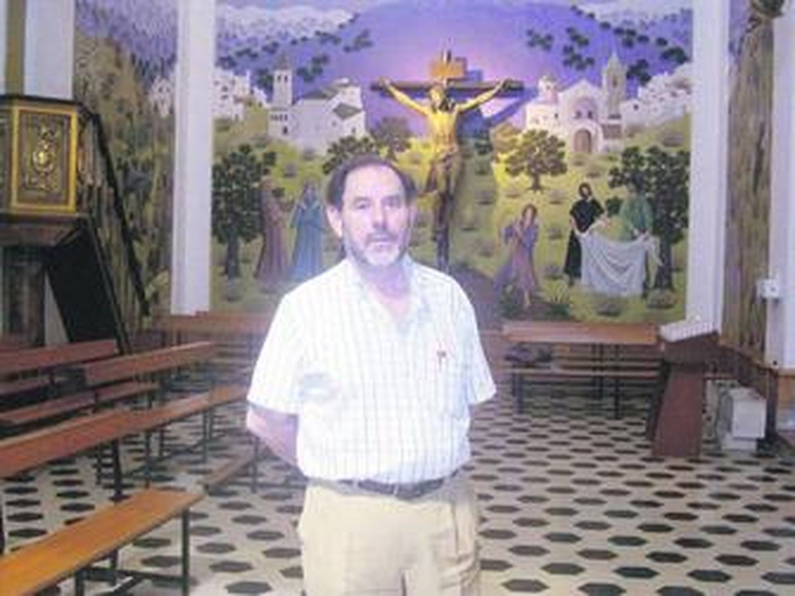 Evaristo Guerra, en la ermita de los Remedios de Vélez-Málaga.