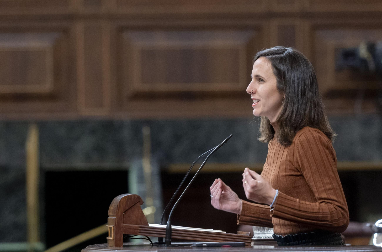 Ione Belarra (Podemos) en el Congreso de los Diputados.