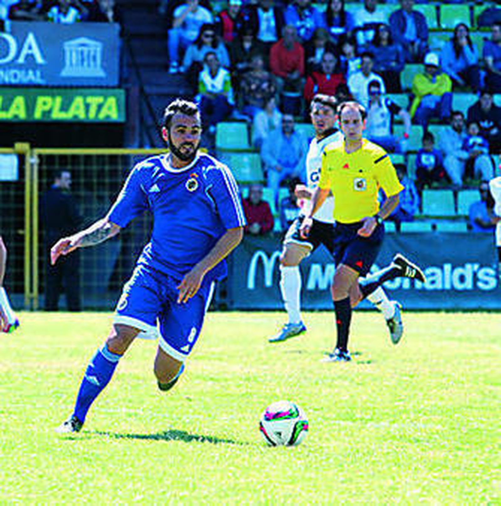 Juampe festeja su gol en Mérida, que puede ser el de la permanencia.