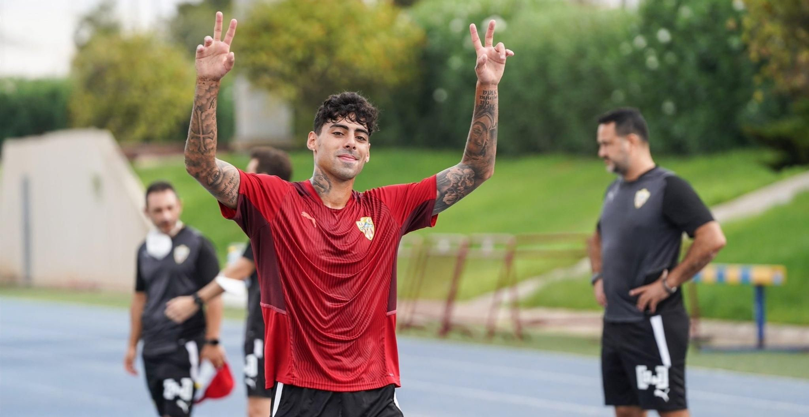 Samú Costa durante un entrenamiento.