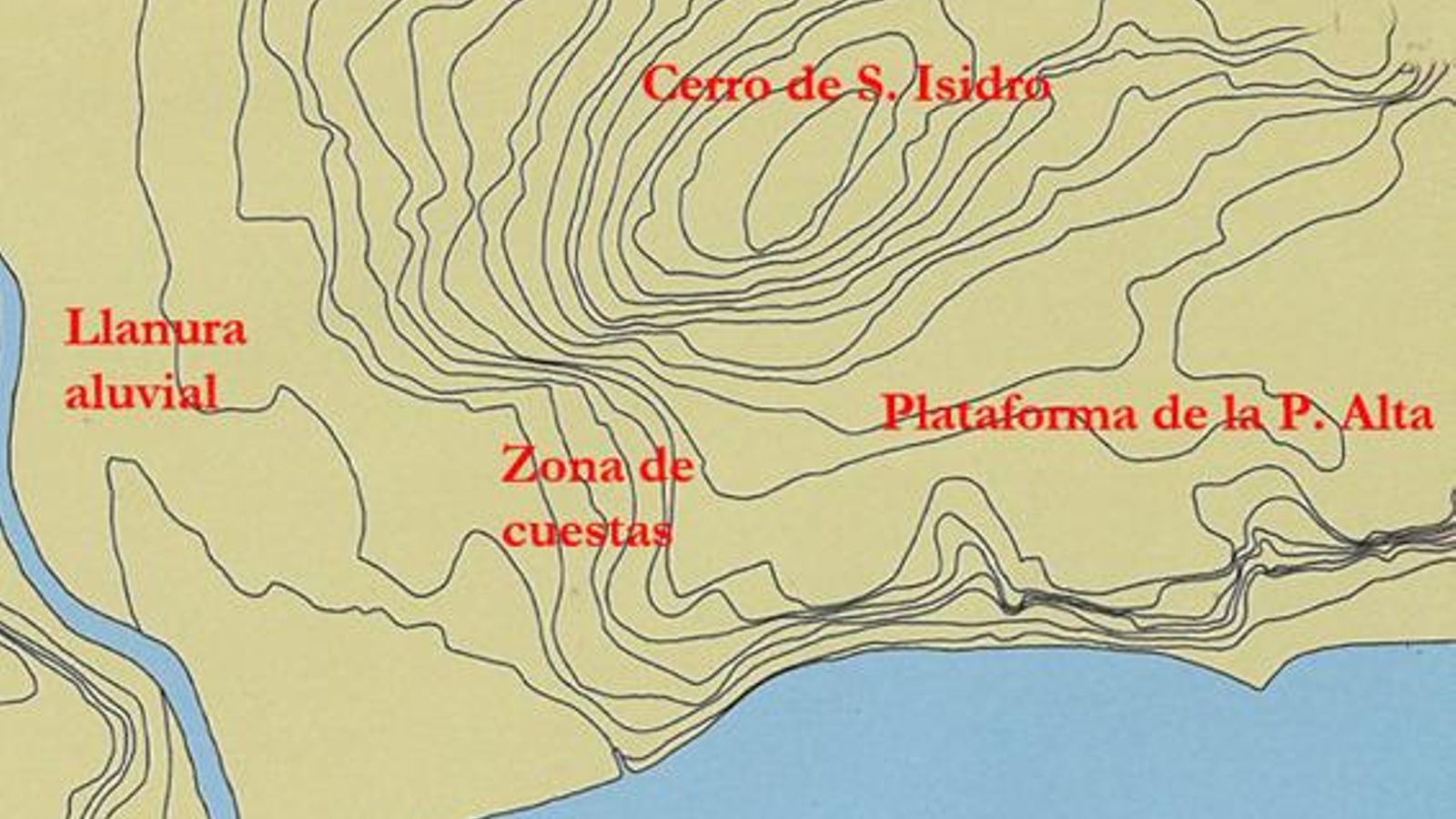 Topografía parcial del casco histórico en Algeciras.