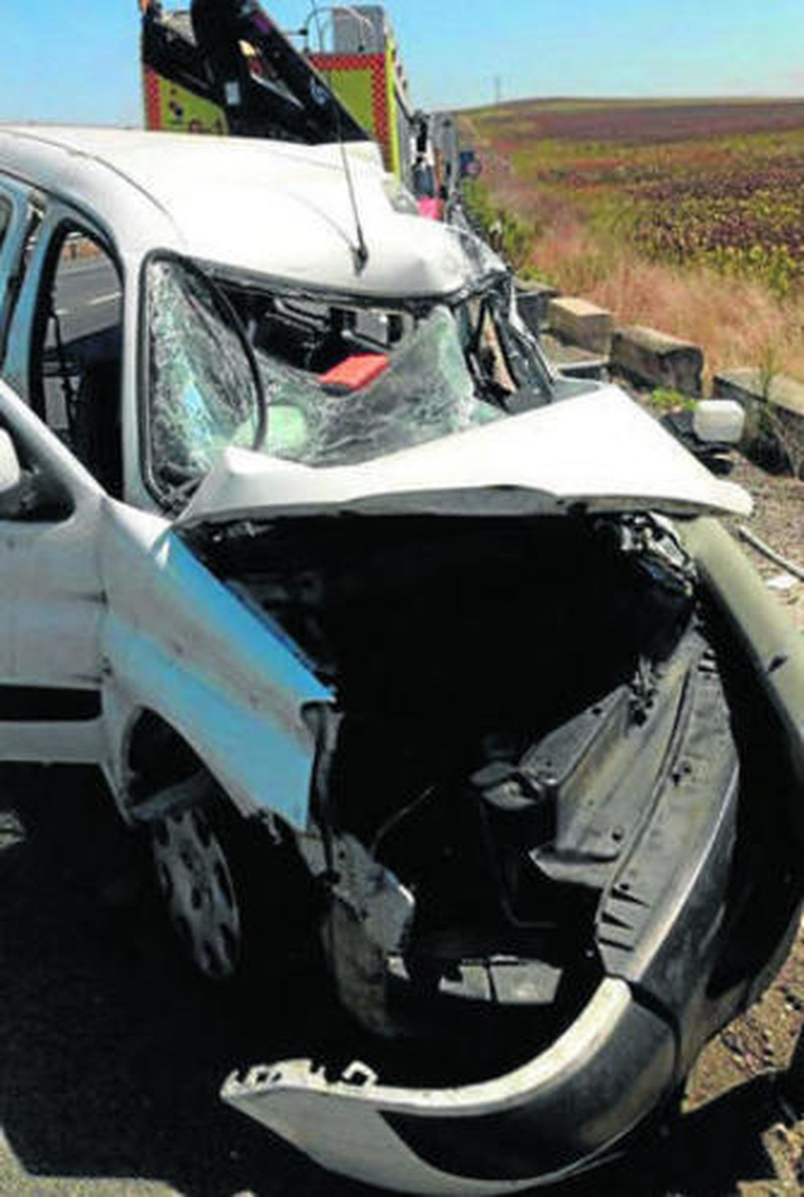 Estado en que quedó uno de los vehículos implicados en el accidente.