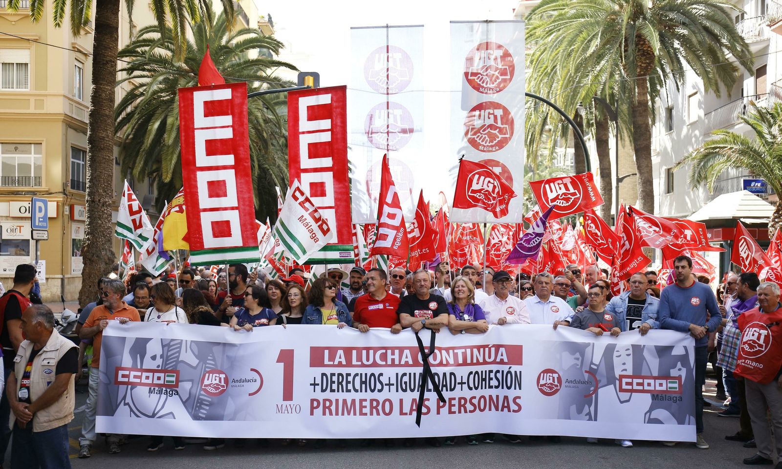 Las mejores fotografías de la manifestación del 1 de mayo en Málaga