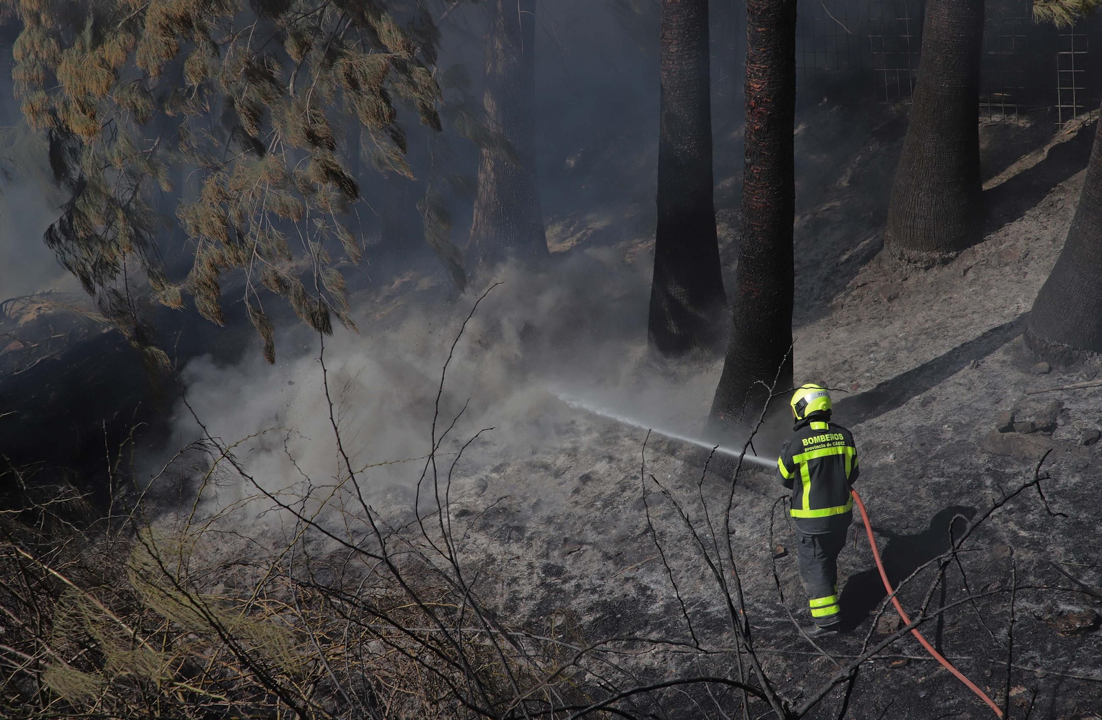 Fotos del incendio cercano al Bahía Park en la calle Sardina de Algeciras