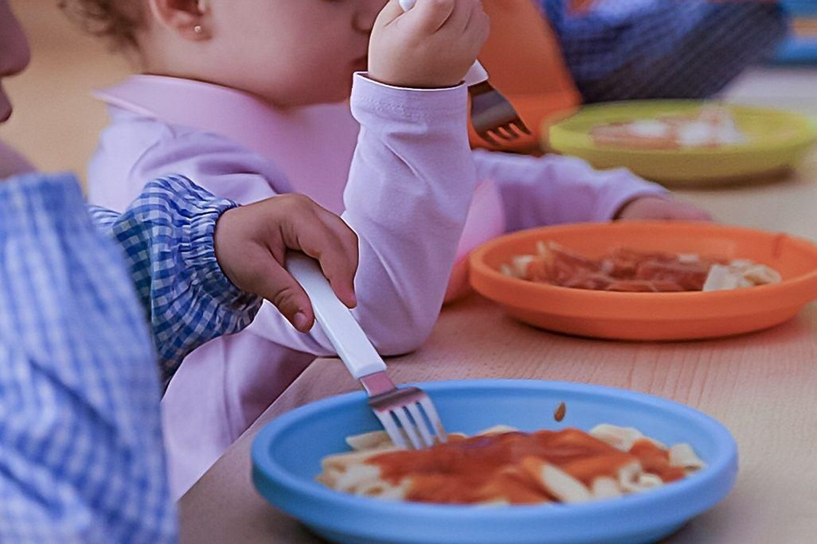 Detalle de la comida del comedor escolar.