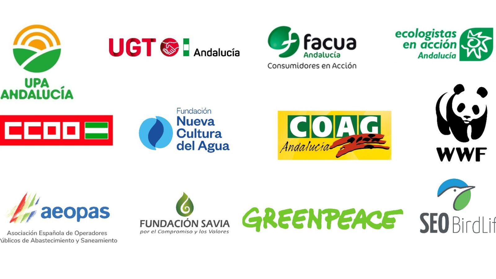 Organizaciones de la Mesa Social del Agua de Andalucía