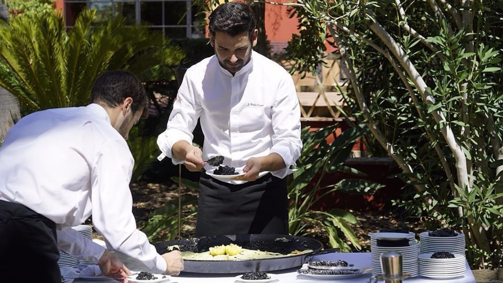 Pablo Cáceres en un evento de su catering Pablo Cáceres en un evento de su catering