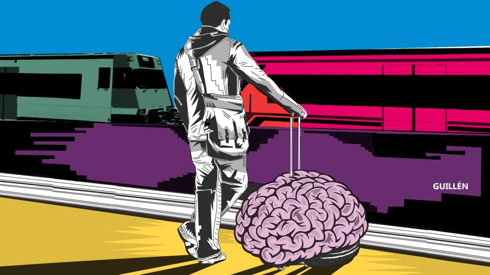 Ilustración de la fuga de talento de los jóvenes gaditanos.