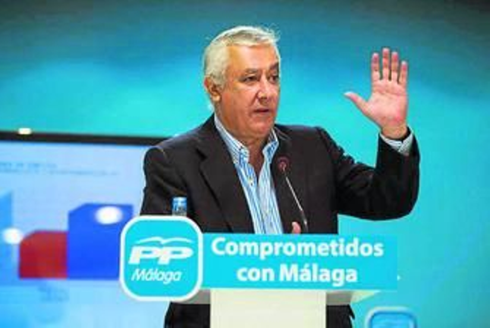 Javier Arenas, durante una comparecencia de su partido.