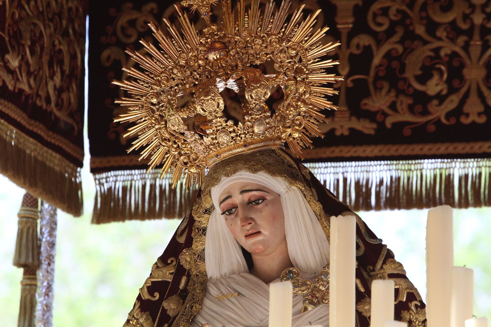 La Virgen de la Victoria de la Hermandad de las Cigarreras.