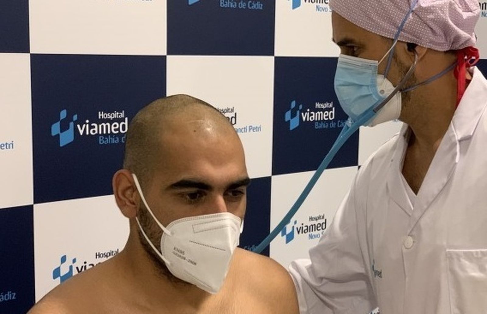 Fali, en el reconocimiento médico de este viernes en el Hospital Viamed.