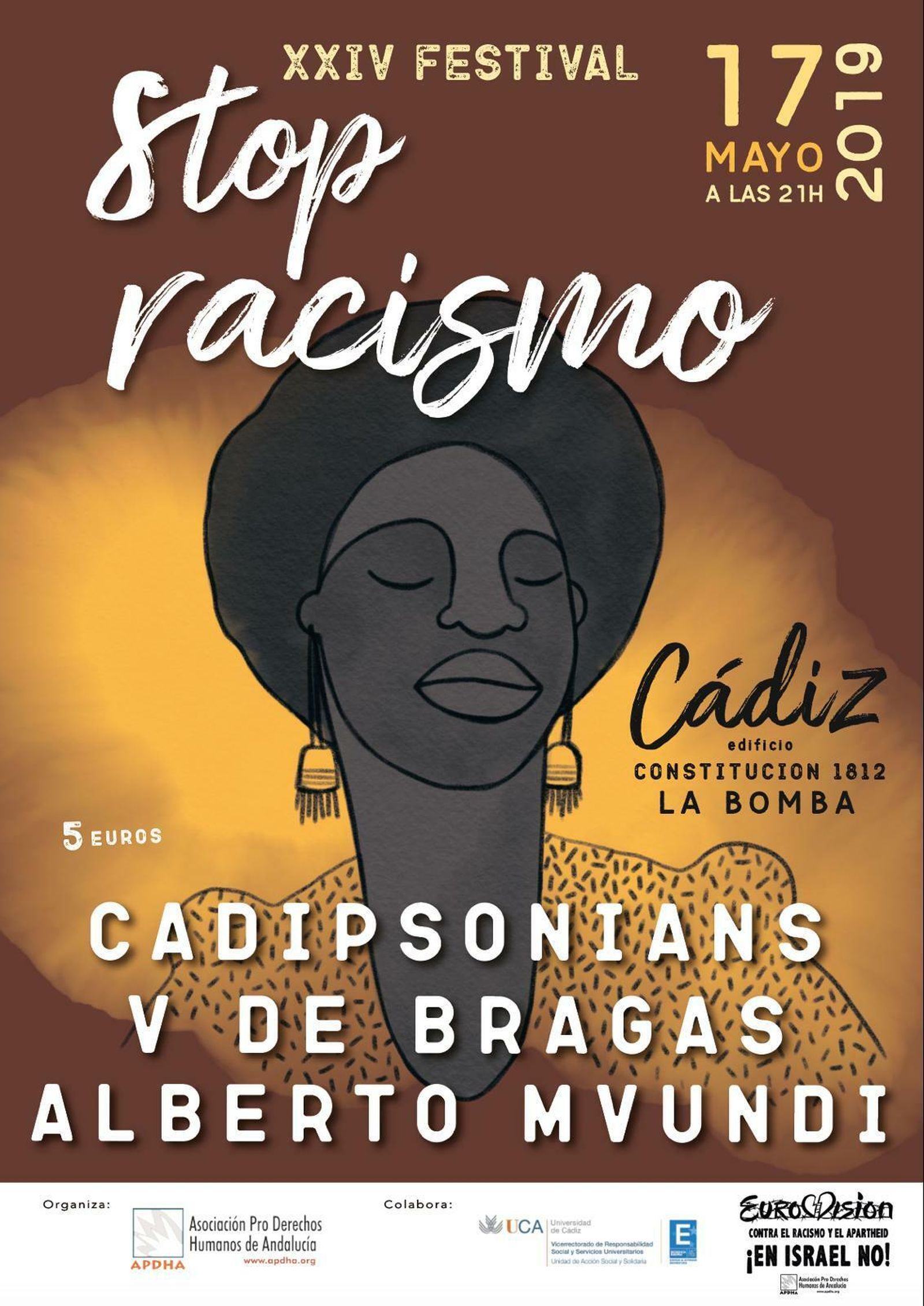 Cartel de la XXIV edición del Festival Stop Racismo de la APDHA.