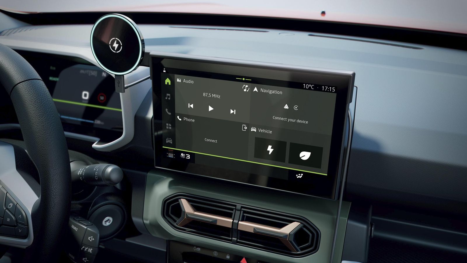 Es posible contar con la pantalla central de 10,1" con navegador en el nivel Expression opcionalmente, en tanto que en el Extreme es de serie.