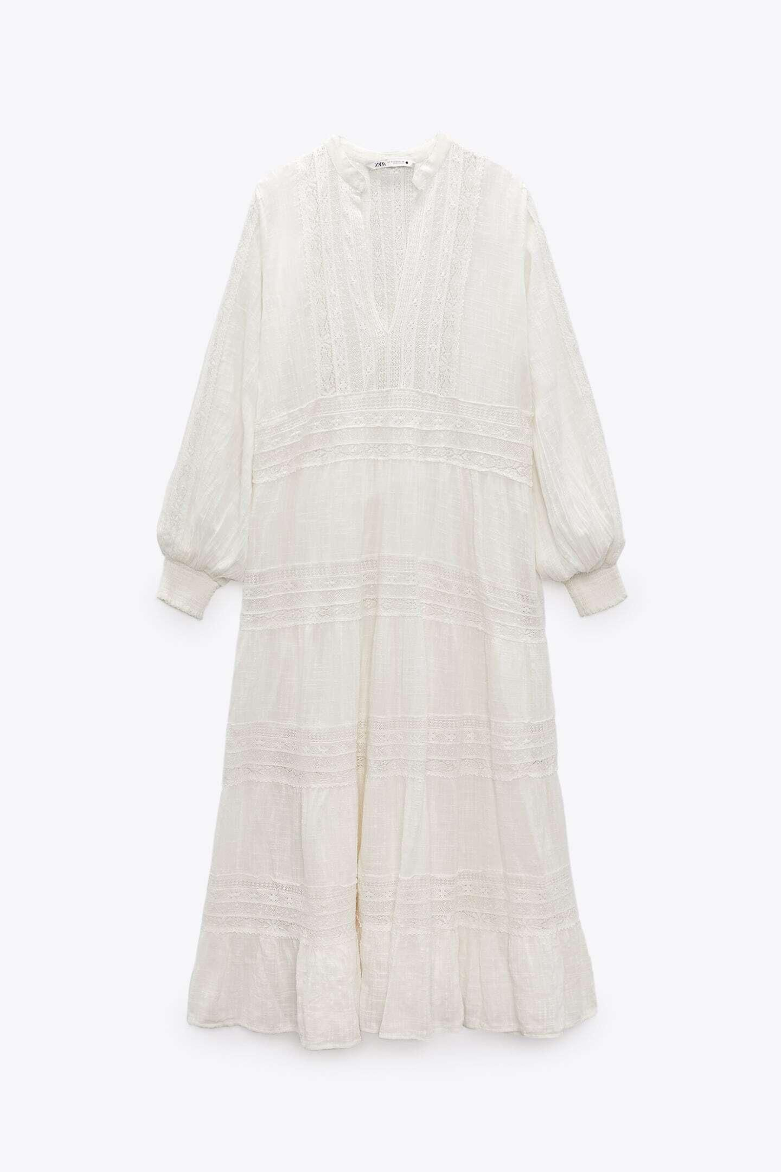Vestido blanco de encajes de Zara. Vestido blanco de encajes de Zara.