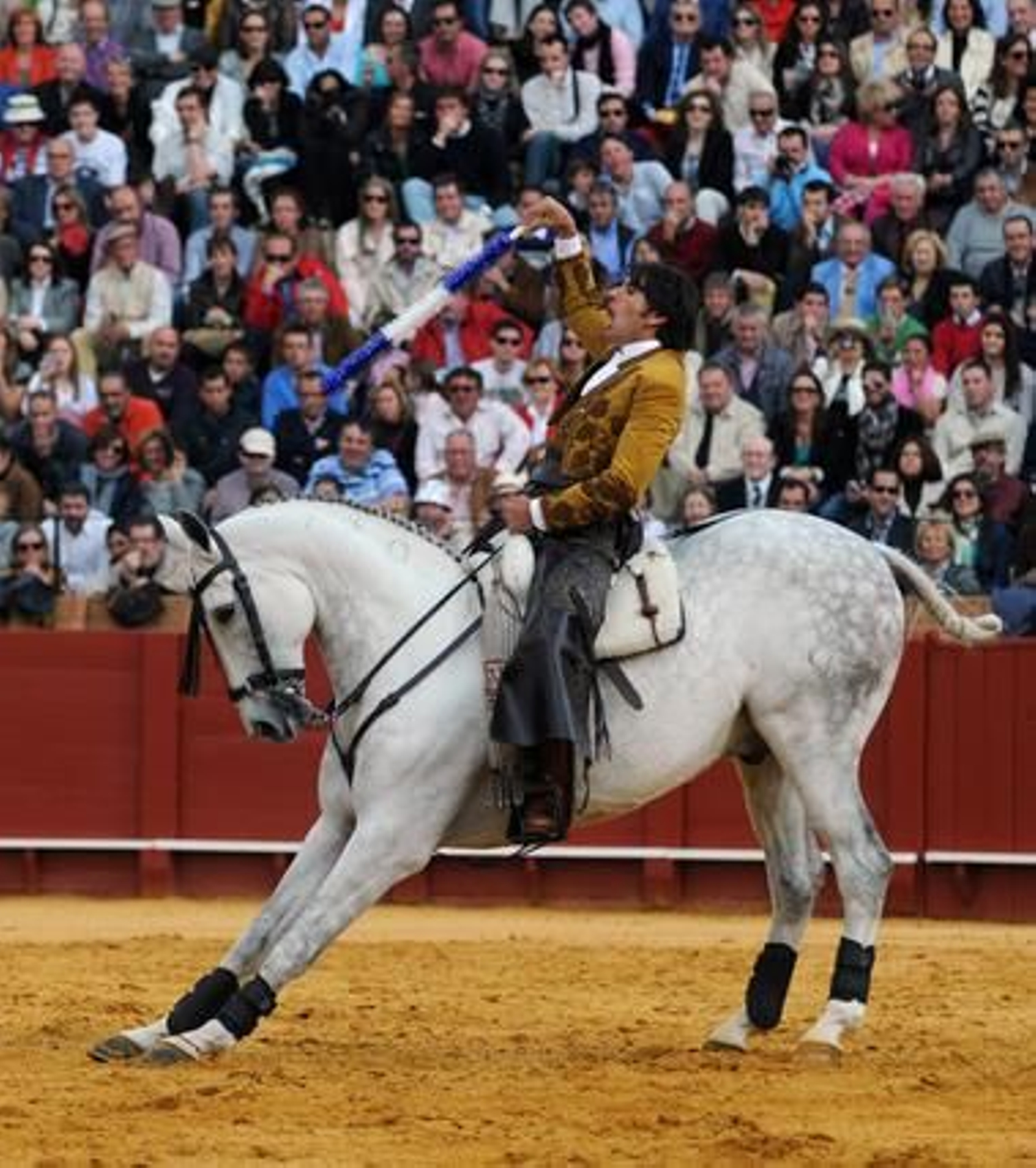 Diego Ventura en plena faena con el segundo astado.

Foto: Juan Carlos Vazquez