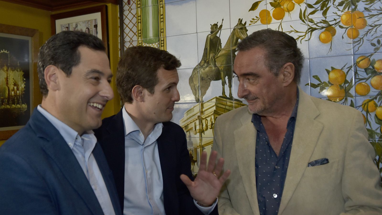 Moreno, Casado y Herrera, el pasado viernes en Trifón