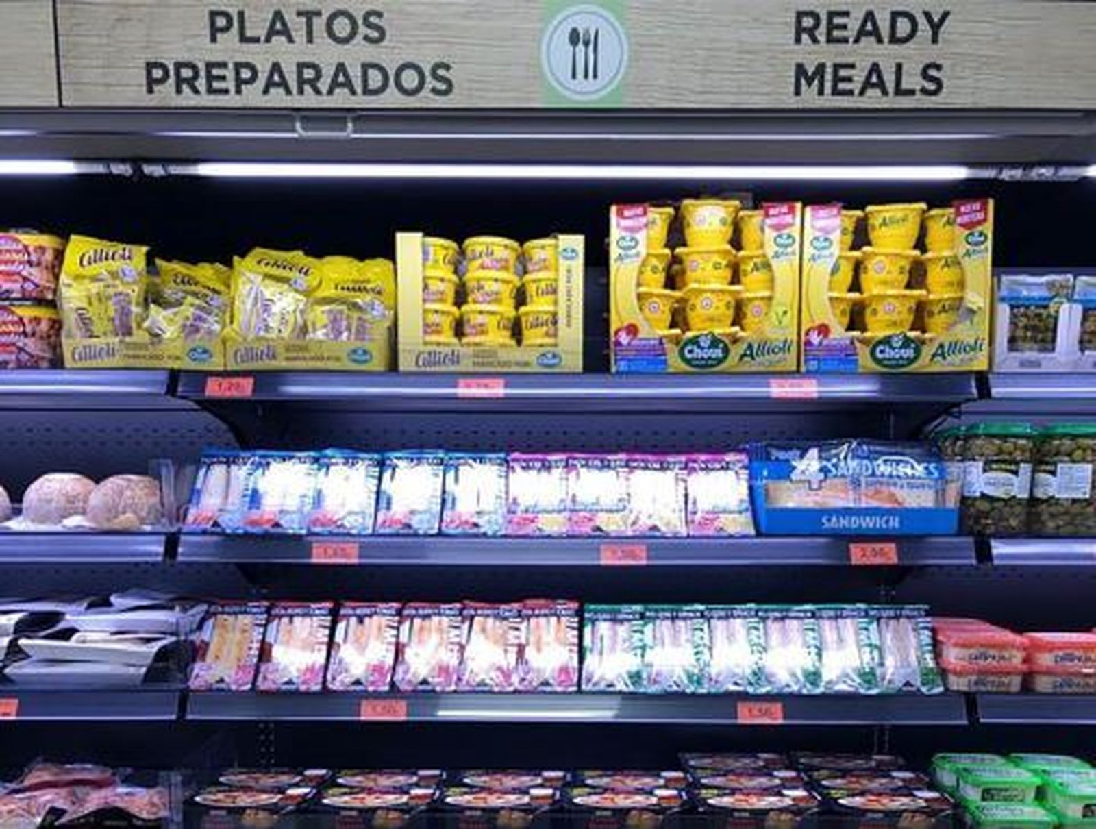 Sándwiches refrigerados en un supermercado de Mercadona.