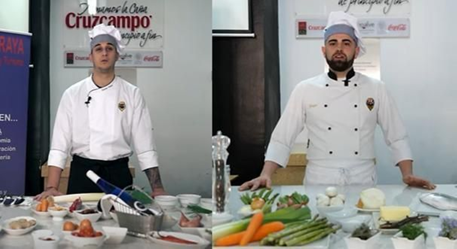 Francisco Ramón Gómez Guerrero y Juan José Grande Berenguer, del CPIFP Almeraya de Almería elaborando el plato que le ha dado el paso a la final