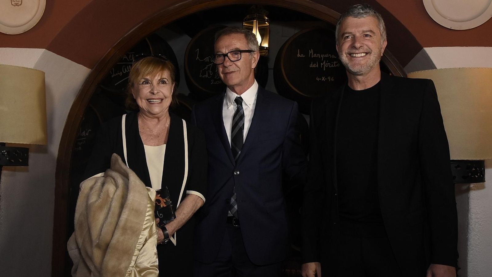 Con la actriz María Luisa Merlo en Bodegas Campos, esta noche en Córdoba.