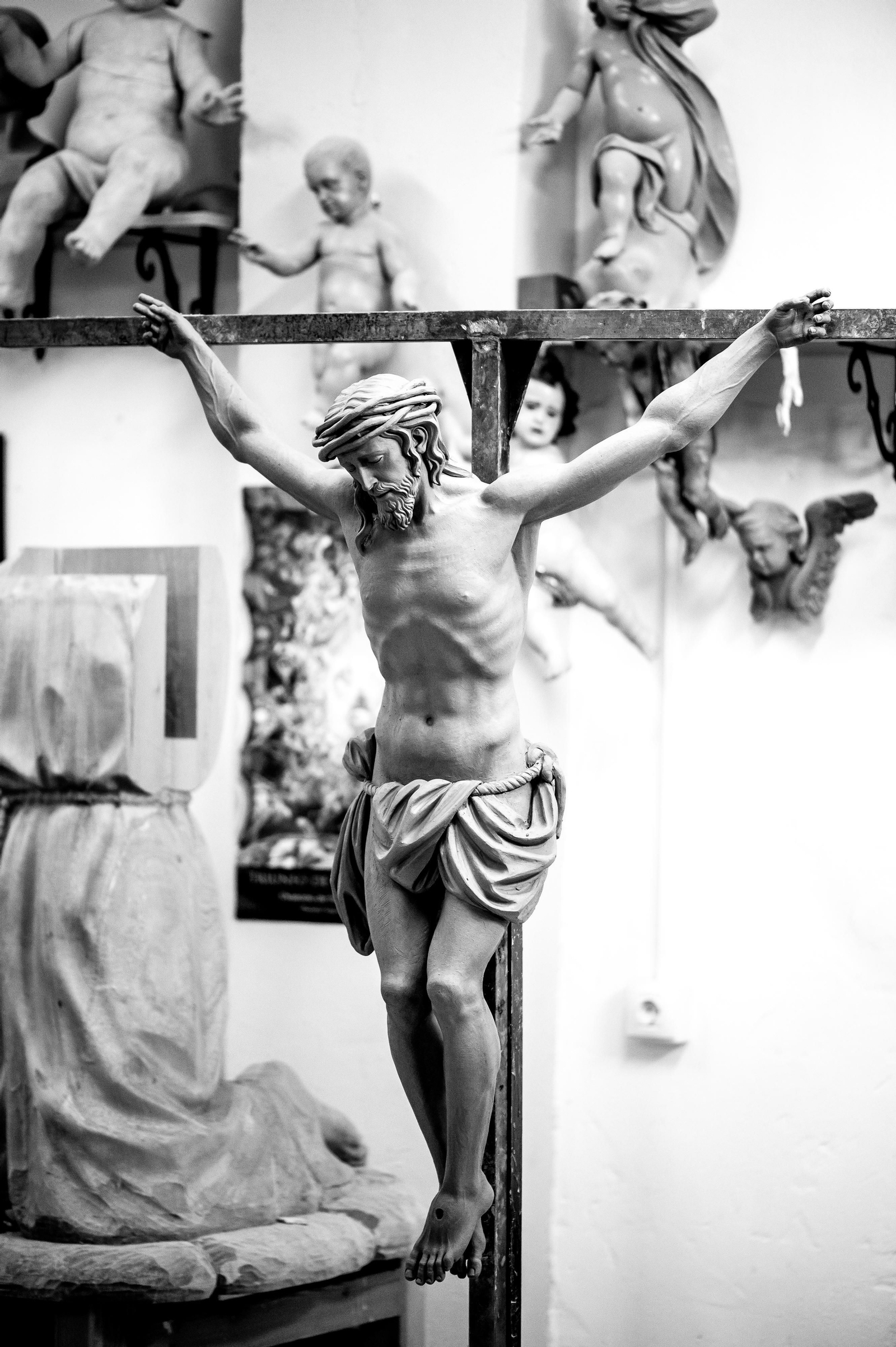 Modelo en barro del Crucificado de la Vera Cruz para Montequinto