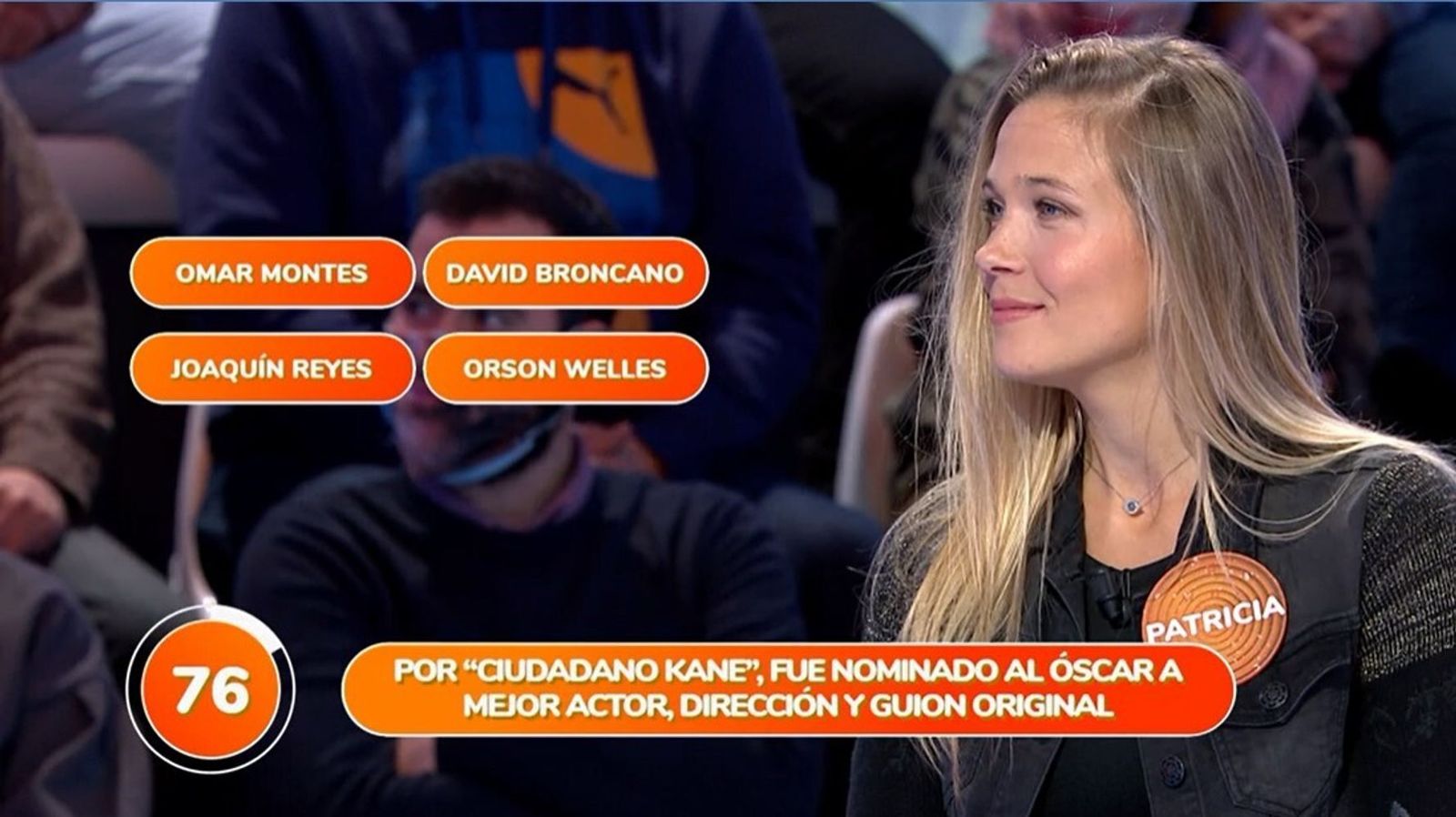 Patricia Montero ante la pregunta sobre 'Ciudadano Kane' en 'Pasapalabra'