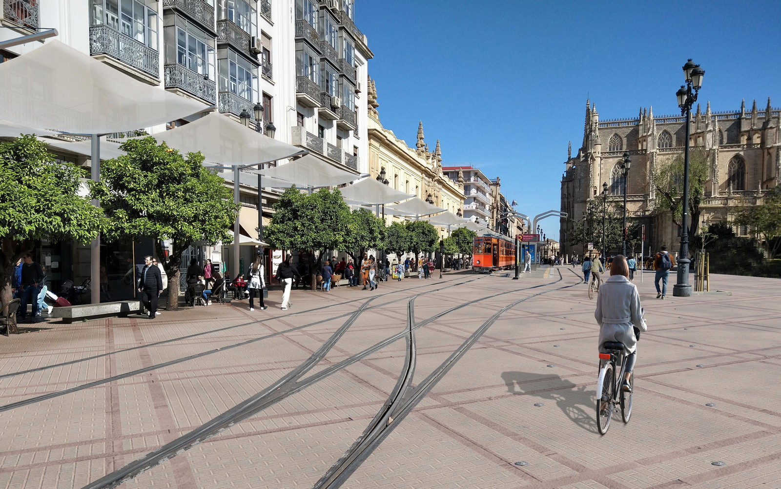 Así quedaría la Avenida de la Constitución que plantea el candidato José Luis Sanz.