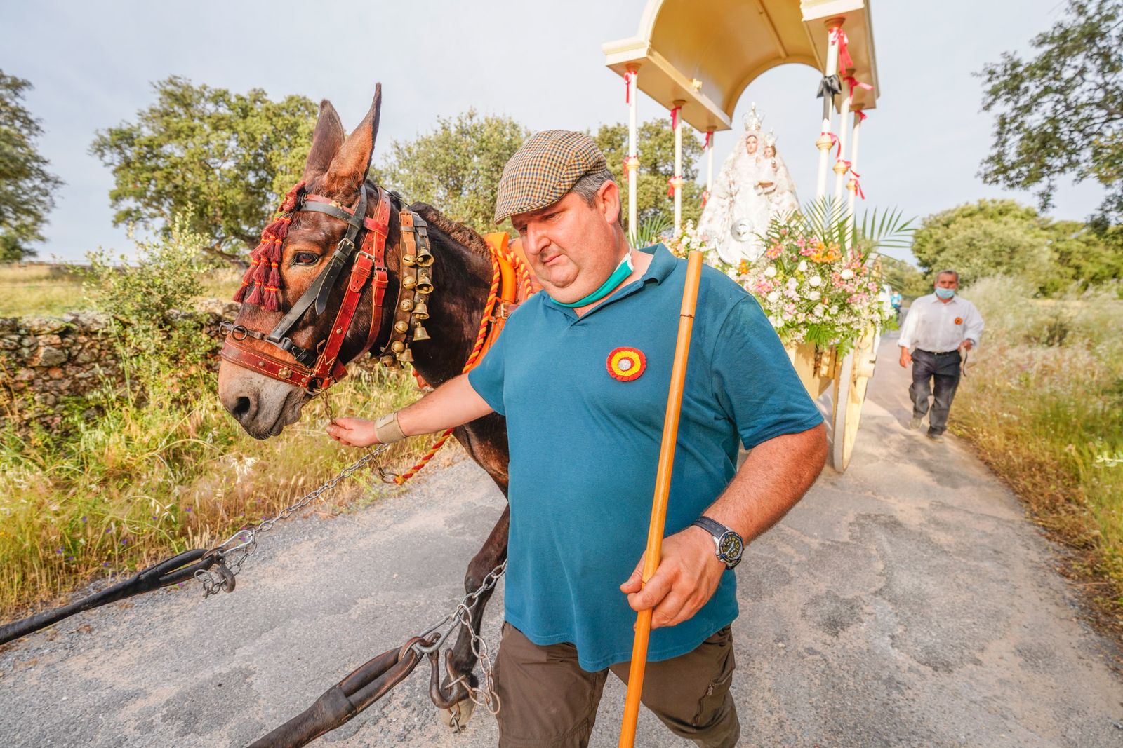 La llevada de la Virgen de Luna al santuario de La Jara, en fotografías