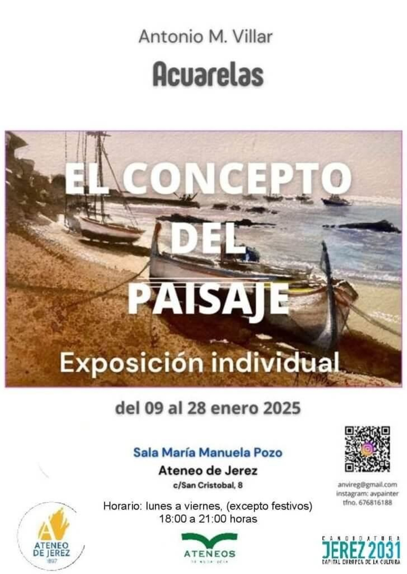 Cartel de la exposición de Antonio Villar en el Ateneo de Jerez Cartel de la exposición de Antonio Villar en el Ateneo de Jerez