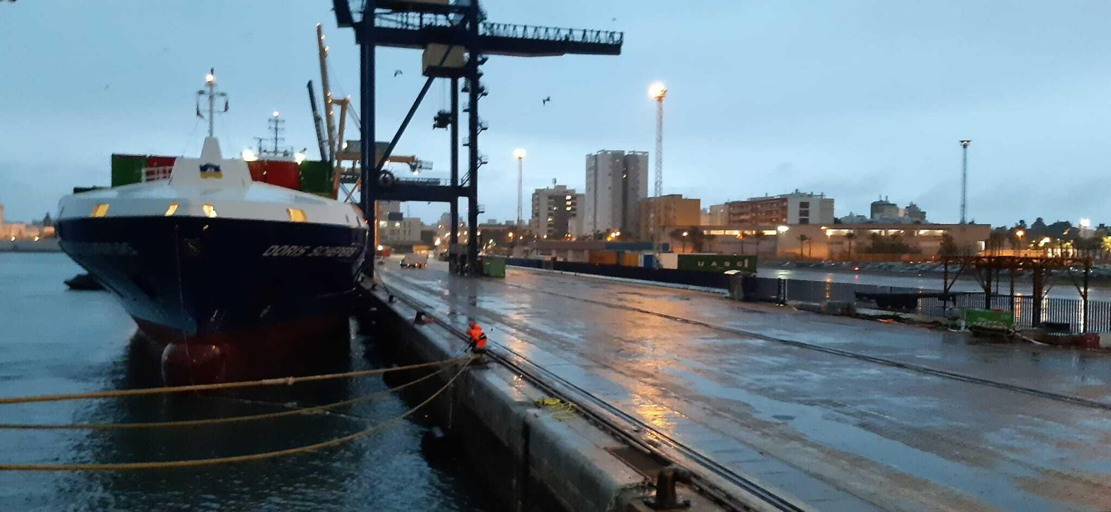 El buque de Boluda Lines Doris Schepers se encargó de una de las primeras pruebas de la nueva línea diaria entre Cádiz y Canarias.