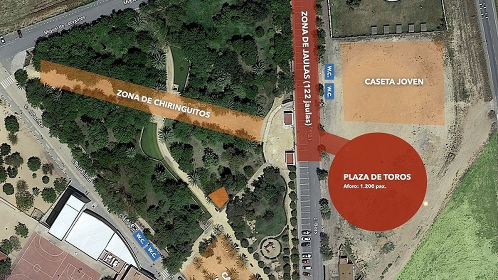 Plano del recinto de las capeas 2022