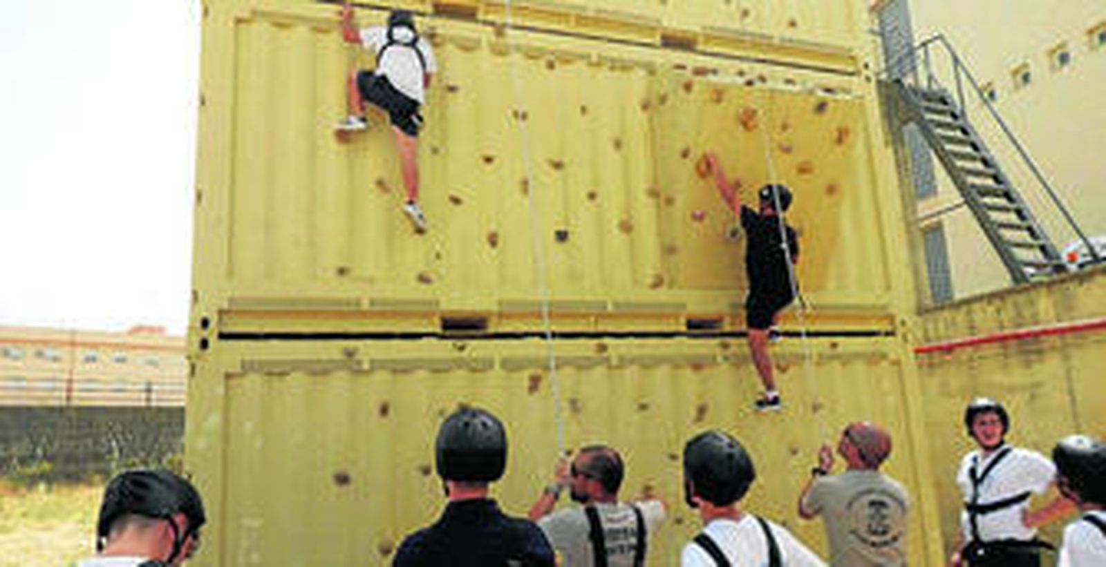 Pruebas de escalada en el rocódromo.