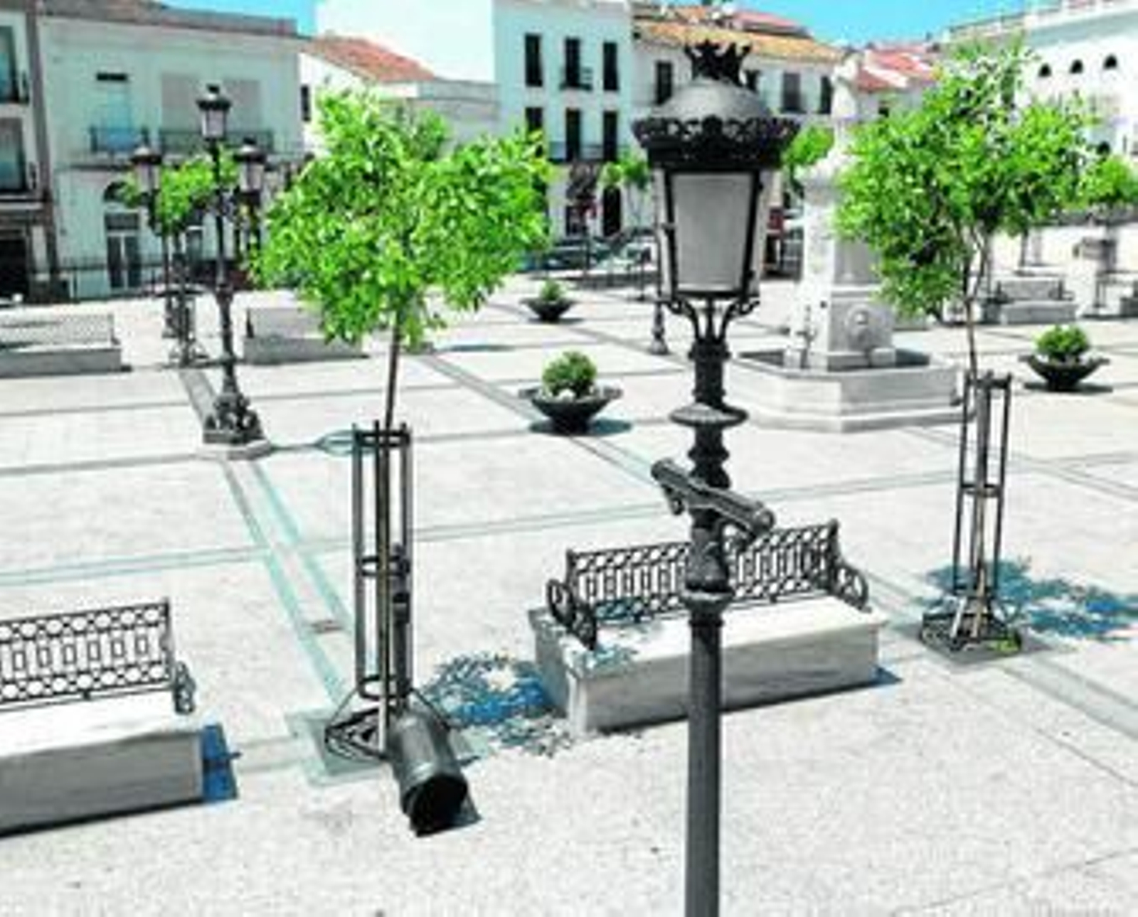 Una papelera rueda por el Paseo de Aracena