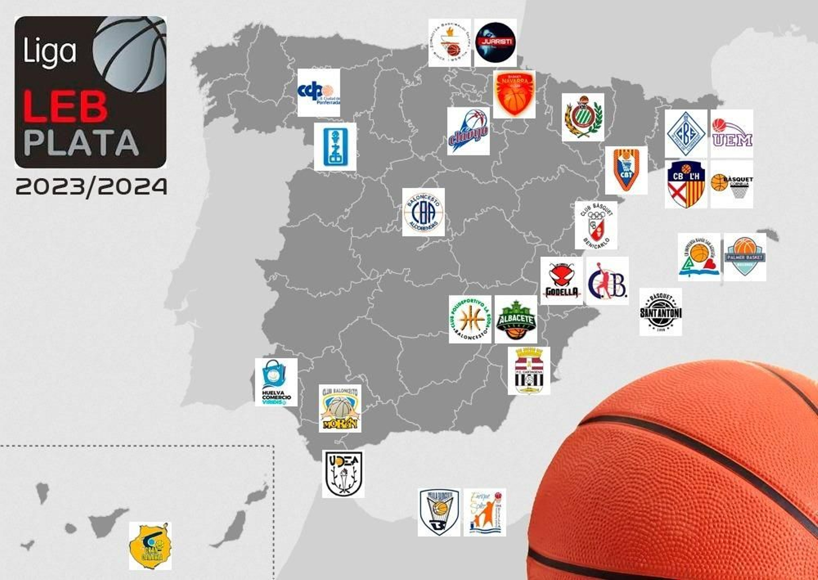 Los equipos de LEB Plata 23/24  y su ubicación geográfica