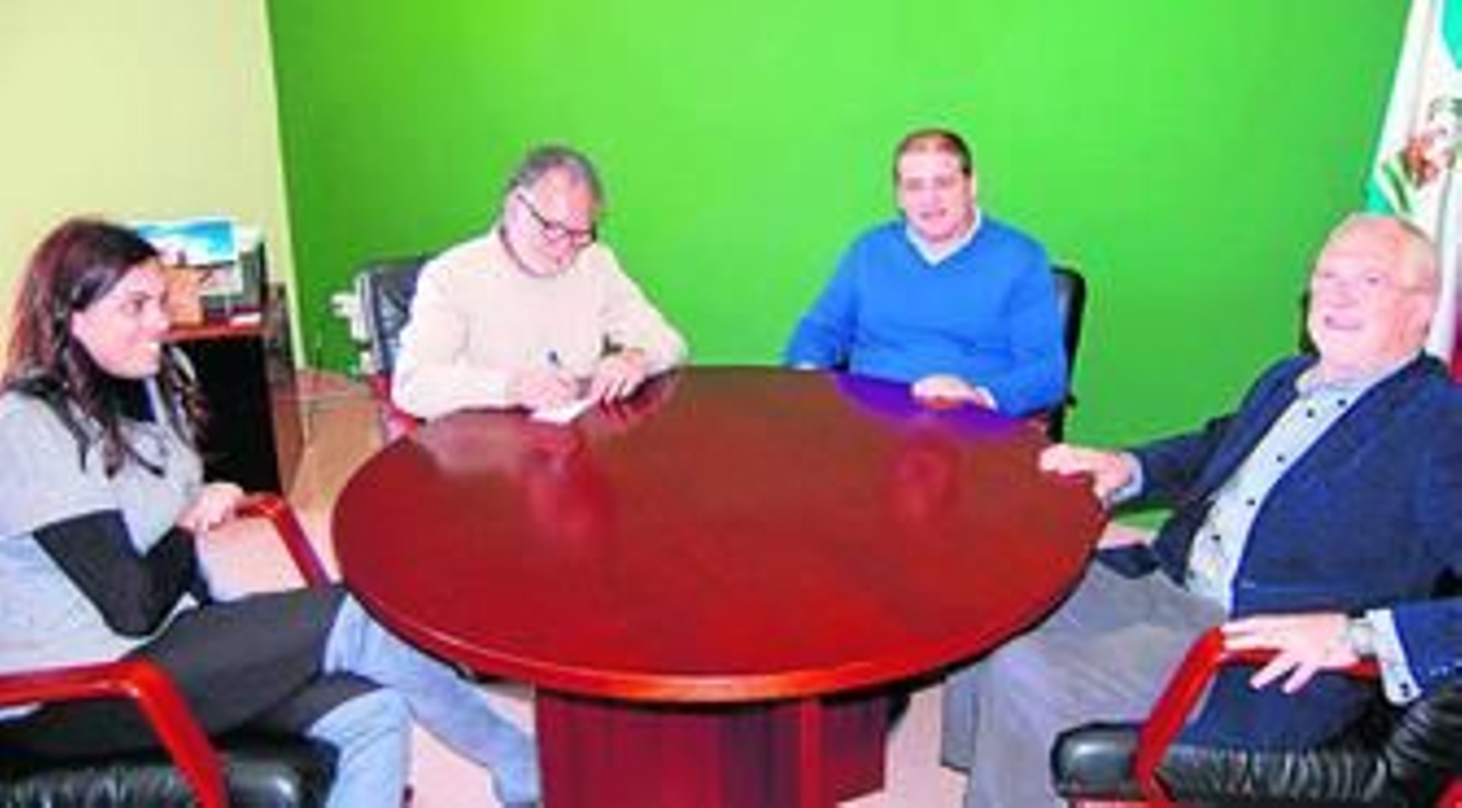 Andrades, Clavijo, Romero y Rojas Marcos, ayer en el Ayuntamiento barreño.