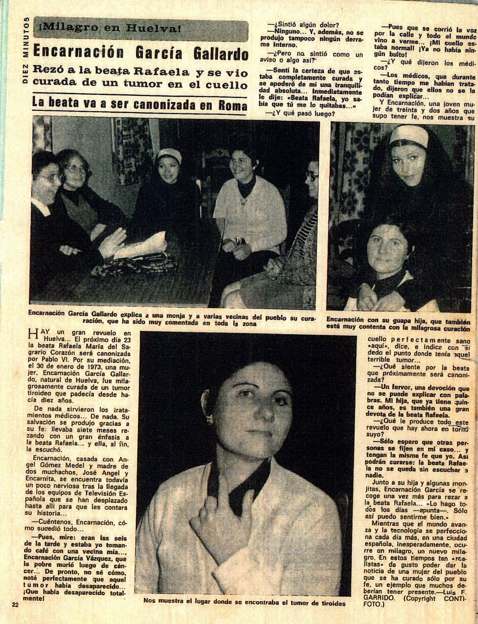 La prensa de la época dedica su atención al milagro, como 'Diez Minutos'.