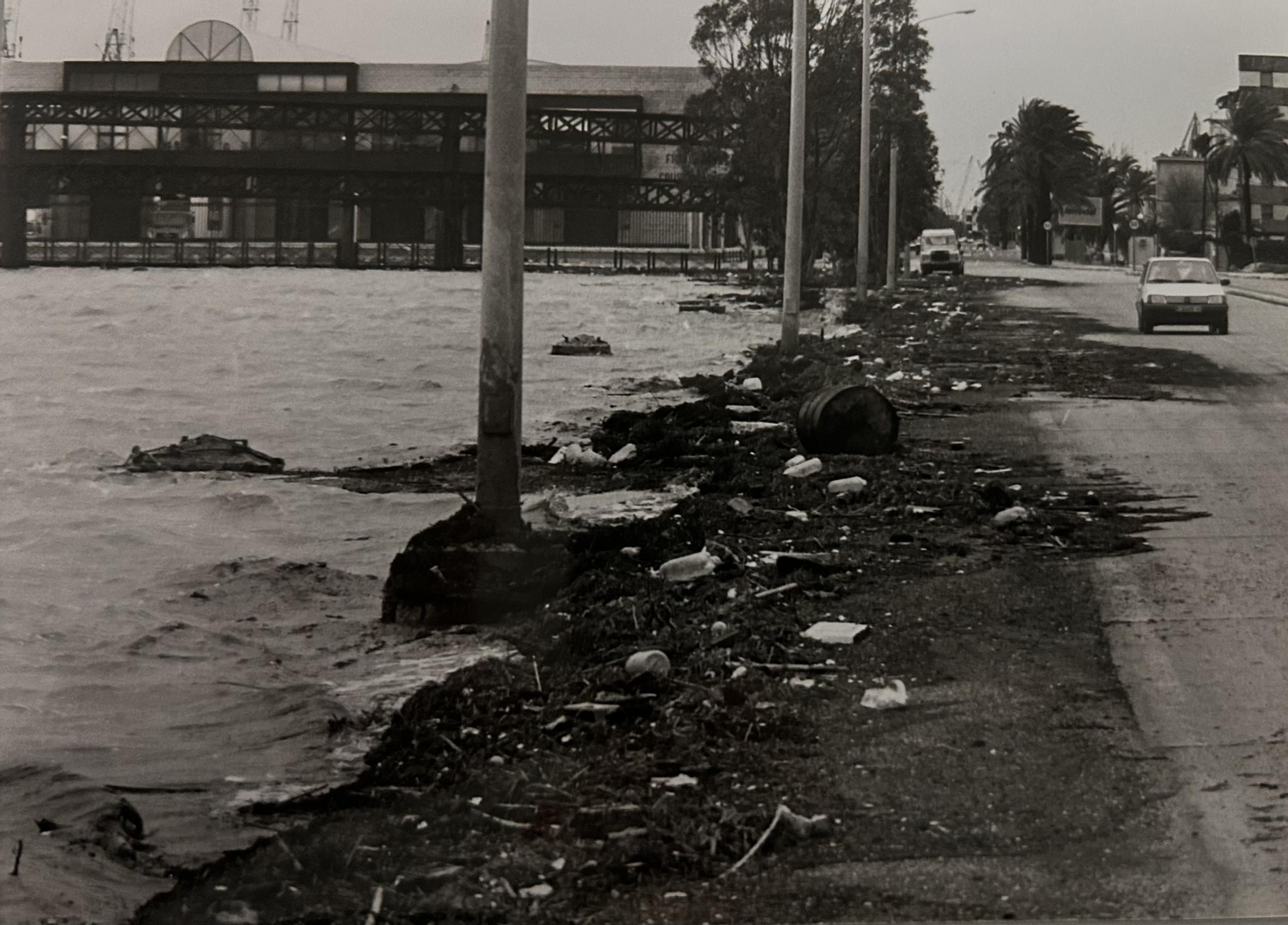 Efectos de las inundaciones de Huelva en 1996 en Marismas del Odiel y Barriada de la Navidad.