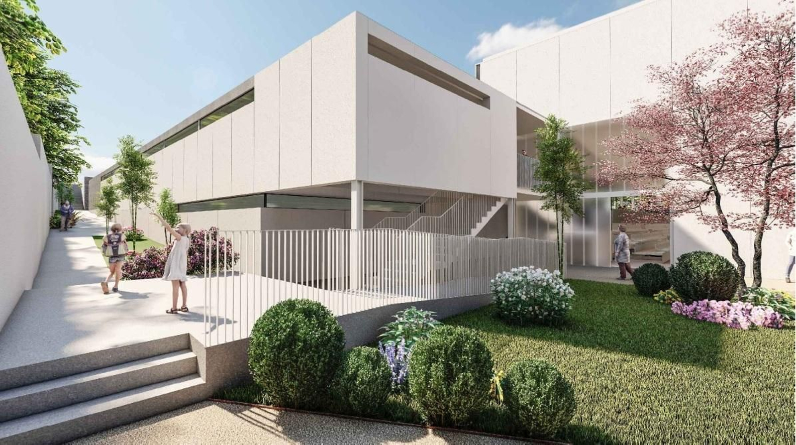 Exterior de los vestuarios aledaños al polideportivo.