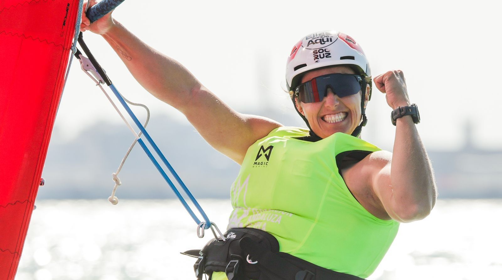 Pilar Lamadrid celebra uno de sus triunfos en la jornada de este miércoles.