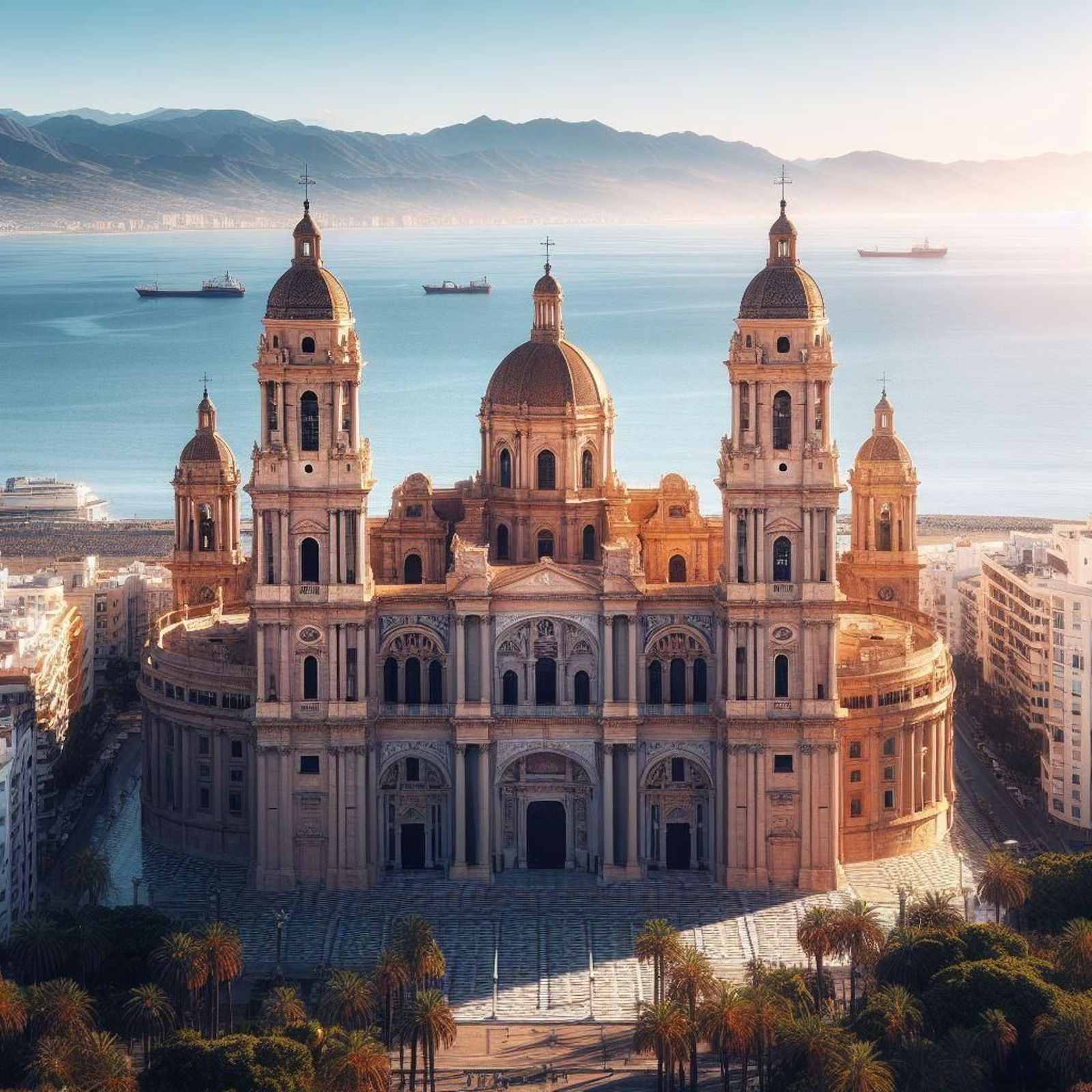La Catedral de Málaga con dos torres de estilo neoclásico. ¿Cómo sería la Catedral de Málaga si no fuera 'La Manquita'?