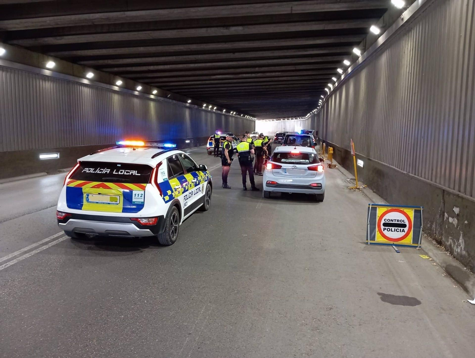 Control de tráfico de la Policía Local en Jaén.