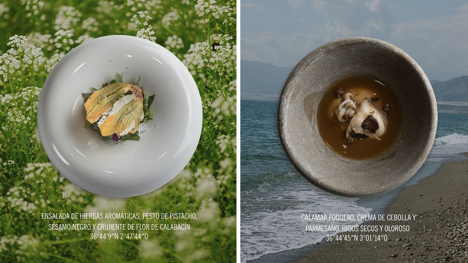 Dos de los platos del restaurante La Costa, de El Ejido, galardonado con dos Soles de Repsol.