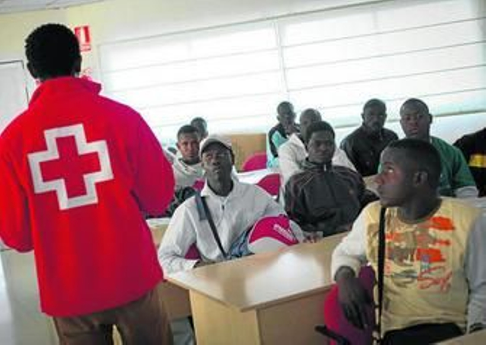 Los inmigrantes que ayer llegaron desde Melilla.