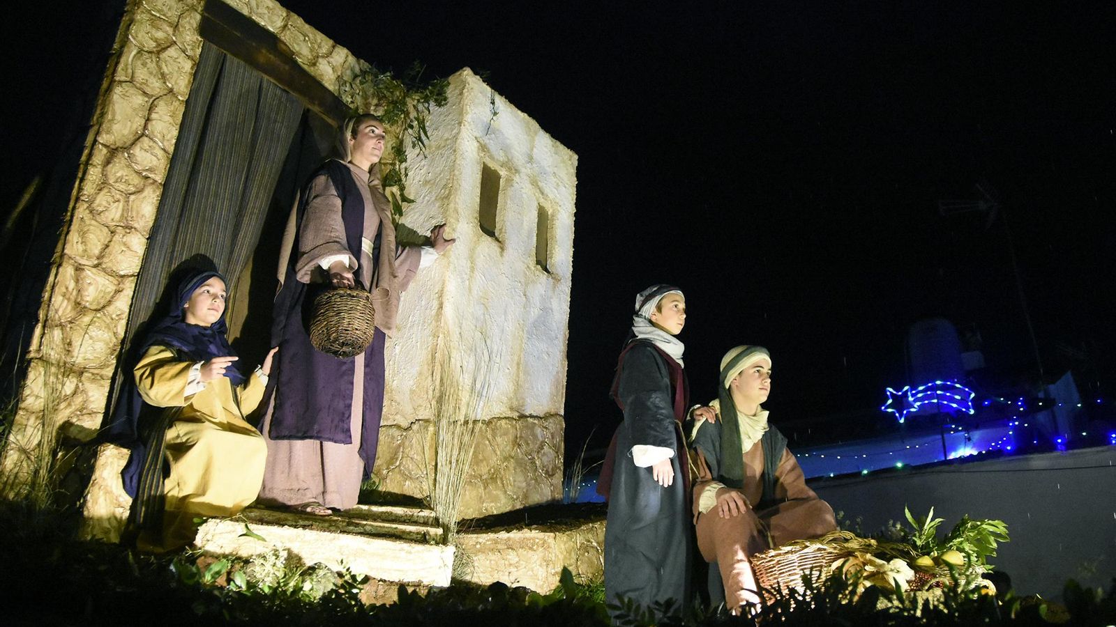 Representación viviente de una de las carrozas de Higuera de la Sierra.