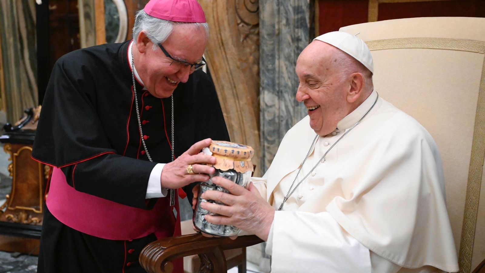 El arzobispo de Sevilla, durante su reciente visita al papa Francisco.