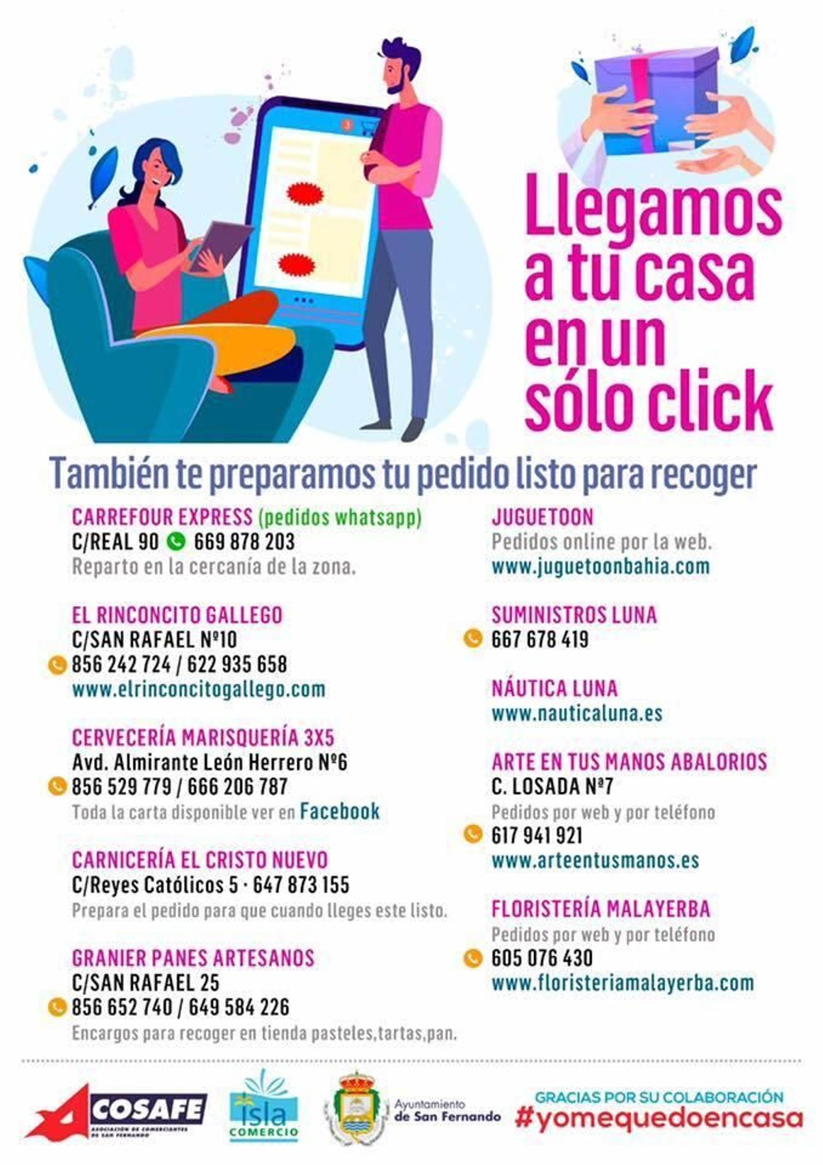 Folleto difundo por redes sociales por Acosafe.