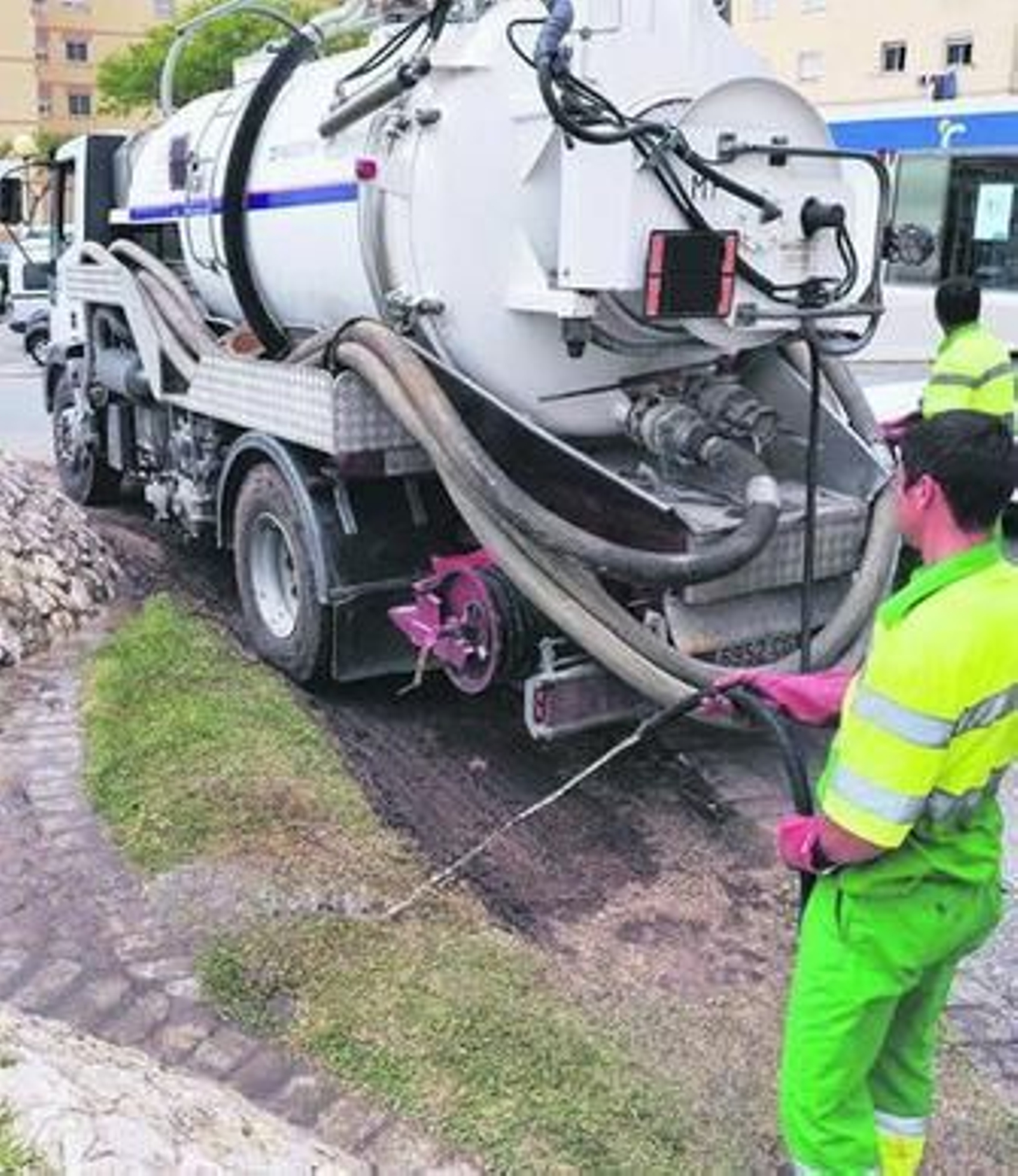 Trabajos de limpieza en la ciudad.